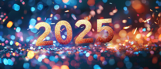 2025 Happy New Year Background with text 