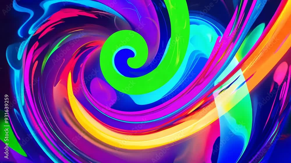 Aufkleber colorful swirling abstract design with bright hues and dynamic motion generative ai