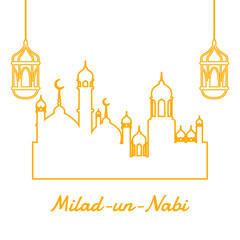 Obraz premium Islamic mawlid al nabi prophet birthday celebration background vector