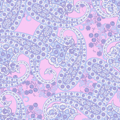Paisley Floral oriental ethnic Pattern. Seamless Ornament. Damask fabric patterns.