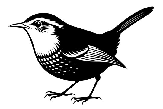 recommend clip art: wren silhouette vector illustration