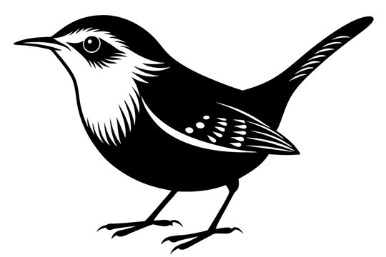 black and white bird standing clip art preview