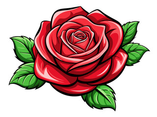 red rose isolated on white