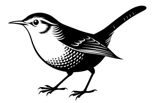 recommend clip art: wren silhouette vector illustration