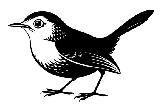 black and white bird standing clip art preview