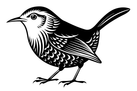 recommend clip art: wren silhouette vector illustration