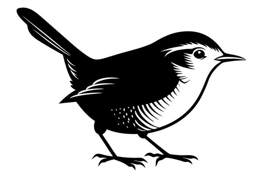 recommend clip art: wren silhouette vector illustration