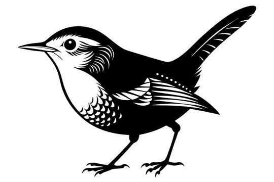 recommend clip art: wren silhouette vector illustration