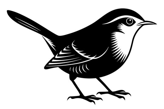 recommend clip art: wren silhouette vector illustration