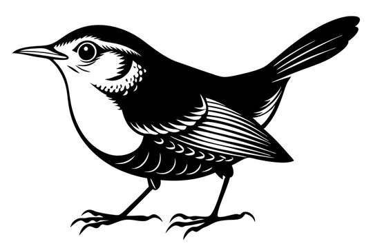 black and white bird standing clip art preview