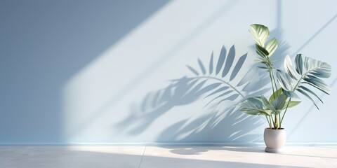 Minimalist Interior with Plant and Sunlight