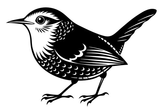 black and white bird standing clip art preview