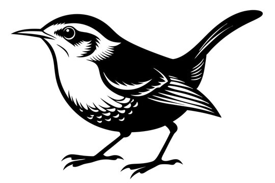 recommend clip art: wren silhouette vector illustration