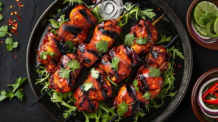 Chicken tikka tandoori chicken style non vegetarian spicy food