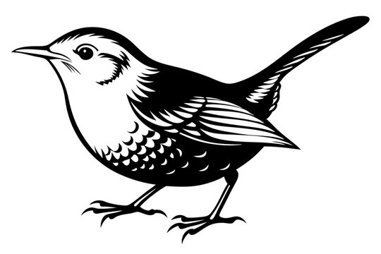 black and white bird standing clip art preview