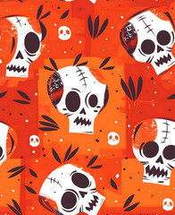 skull seamless pattern halloween