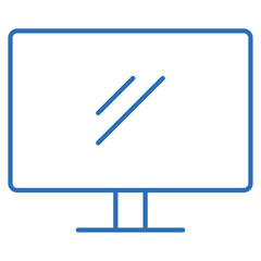 コンピューターのモニターの編集可能な線のベクターアイコンイラスト