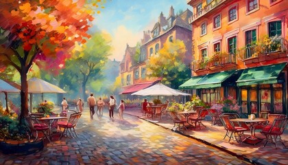 Fototapeta premium Venetian Vibes: A Smoky Café Retreat Amidst Architectural Grandeur