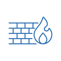 ファイアウォール。セキュリティ強化に関するの編集可能な線のベクターアイコンイラスト