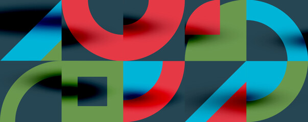 Neo memphis geometric pattern with circles, squares. Pop art abstract background for covers, banners, flyers and posters and other templates
