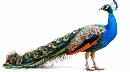 Obraz premium Art nouveau artistic image of peacock in a round shape,Luxurious peacock with an open tail,magnificent realistic peacock