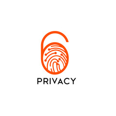 Six security logo and fingerprint design vector