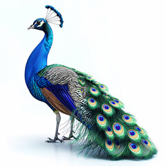 Obraz premium Art nouveau artistic image of peacock in a round shape,Luxurious peacock with an open tail,magnificent realistic peacock