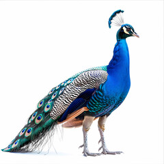 Obraz premium Art nouveau artistic image of peacock in a round shape,Luxurious peacock with an open tail,magnificent realistic peacock