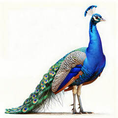 Obraz premium Art nouveau artistic image of peacock in a round shape,Luxurious peacock with an open tail,magnificent realistic peacock