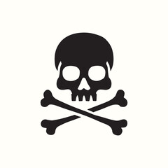 "Skeletal Head Silhouette Vector"