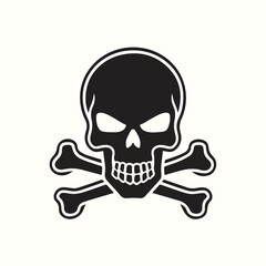 "Skeletal Head Silhouette Vector"