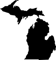 State of Michigan Silhouette Outline Graphic Design with Transparent Background