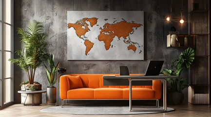 "Modern Interior Design: An Industrial-Style Living Room"