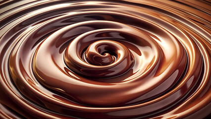 Liquid chocolate texture swirl. Spiral of melted chocolate as background