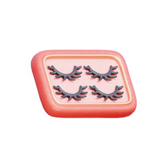 Eyelashes, Beauty Cosmetic products, Makeup and skincare, 3D rendering.