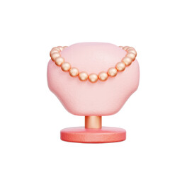 Necklace, Beauty Cosmetic products, Makeup and skincare, 3D rendering.
