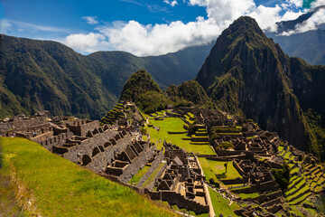 Machu Picchu, Lost Capital City of the Incas Empire, Ancient Ruins in Andes Sacred Valley, Huayna Picchu Mountain Peak, Peru