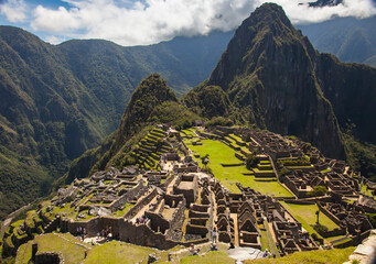 Machu Picchu, Lost Capital City of the Incas Empire, Ancient Ruins in Andes Sacred Valley, Huayna Picchu Mountain Peak, Peru