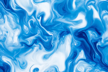 Fototapeta premium A swirling blue and white marble seamless pattern with fluid, flowing shapes. The abstract design is both calming and dynamic, perfect for artistic backgrounds and textures.
