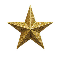 Obraz premium Shimmering Christmas star tree topper in glittery gold isolated on transparent background festive highlight 