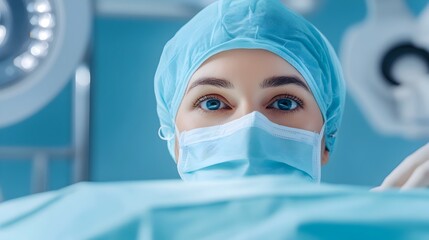 Experienced Oculoplastic Surgeon Meticulously Performing Eyelid Surgery with Steady Hands and Advanced Equipment