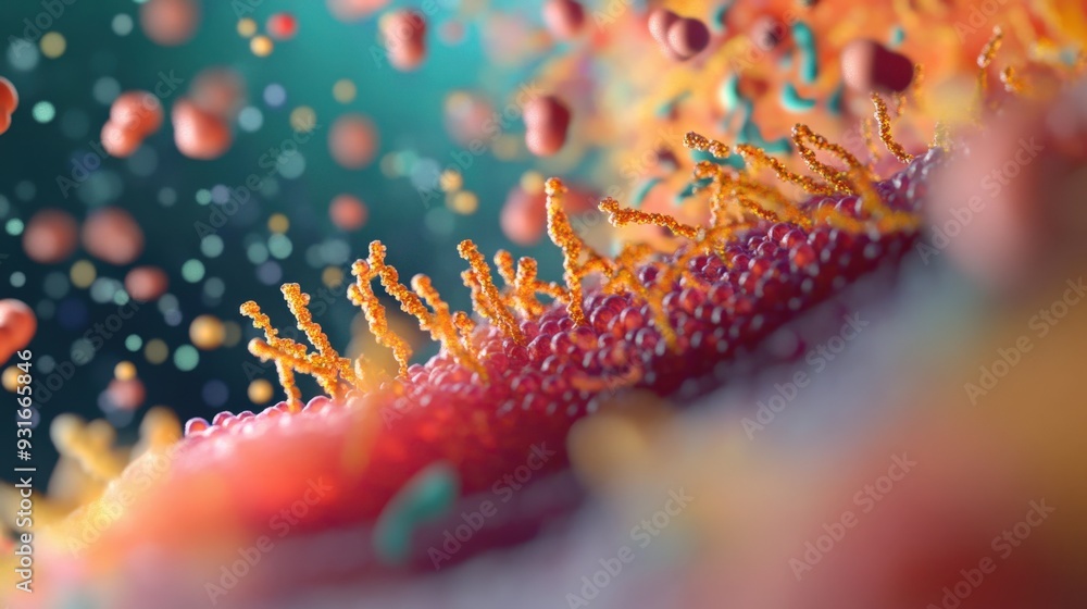 Poster a detailed view showcases bacterial pili structures, highlighting their role in attachment and inter