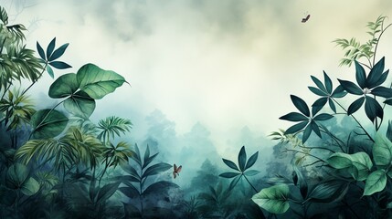 a tropical paradise gradient with lush greens and blues.