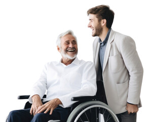 Fototapeta premium PNG Wheelchair smiling adult man.