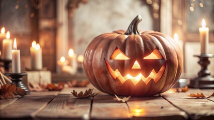 halloween pumpkin on table