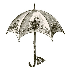 umbrella vintage illustration isolated on transparent background © lynea
