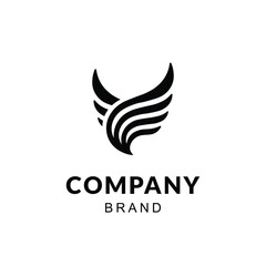 Obraz premium Abstract Wing Logo Vector - Modern Dynamic Company Brand Icon