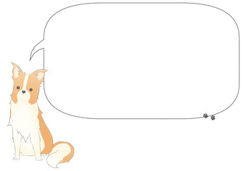 Speech bubble design background with border collie illustration