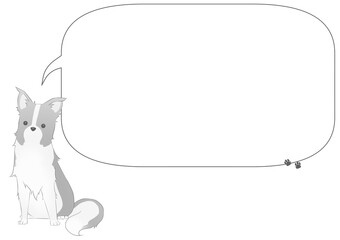 Speech bubble design background with border collie illustration