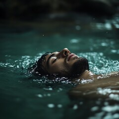 Fototapeta premium person in the pool spa